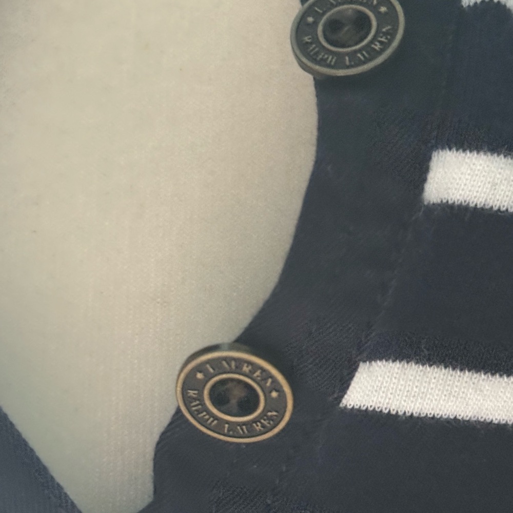 Lauren Ralph Lauren Navy and White Striped Top - Picture 3 of 10